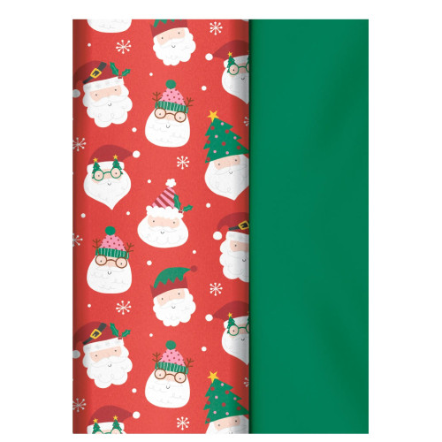 A pack Christmas Funky Santa Assorted Tissue Paper, containing 8 sheets.