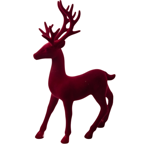 A 35cm Red Velvet Reindeer Decoration.