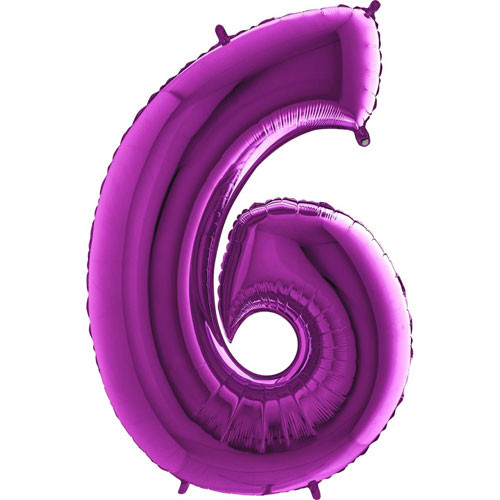 40 inch Purple Number 6 Foil Balloon (1)