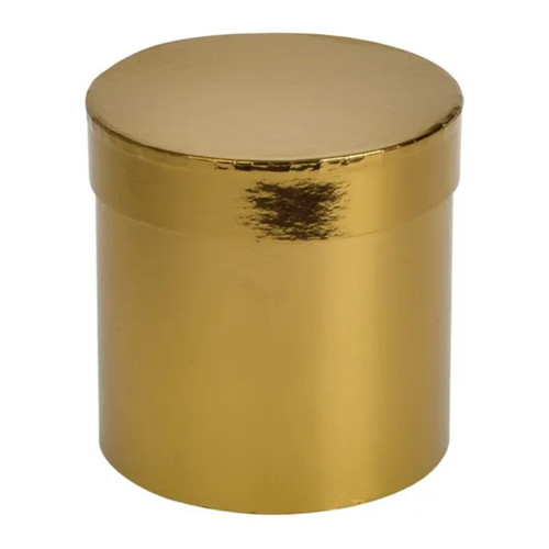 A Metallic Dark Gold Hat Box.