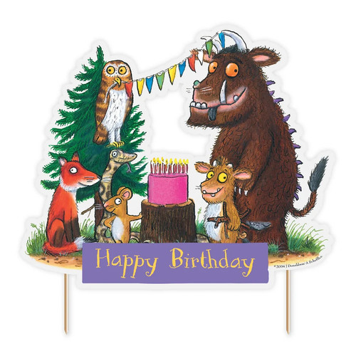 A The Gruffalo's Child happy birthday cake topper, manufactured by Anniversary House.