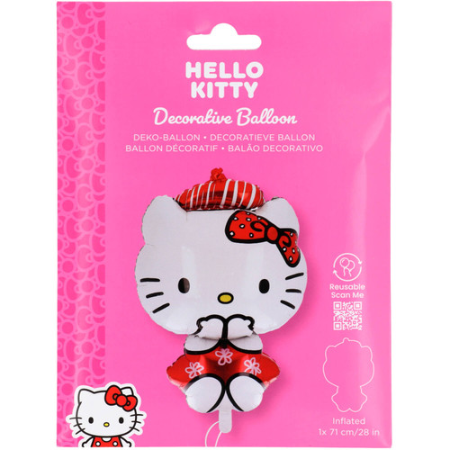 A 30 inch Hello Kitty Paris Supershape Foil Balloon.