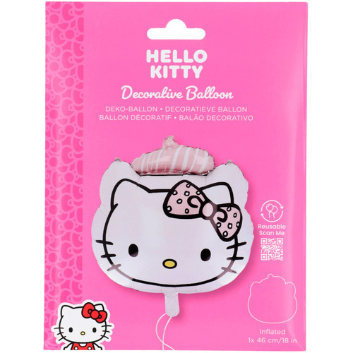 A 30 inch Hello Kitty Paris Head Supershape Foil Balloon.