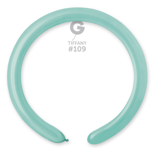 A pack of 100 2" Marshmallow Tiffany Entertainer Balloons, manufactured by Gemar.