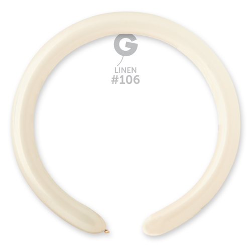 A pack of 100 2" Marshmallow Linen Entertainer Balloons, manufactured by Gemar.