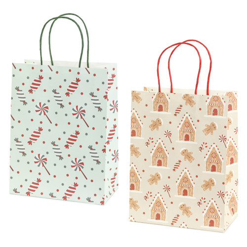 A pack of 6 sweets and gingerbread gift bags, manufactured by PartyDeco.