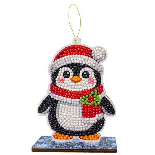 A Festive Penguin Crystal Art Hanging Buddies Kit, manufactured by Craft Buddy.