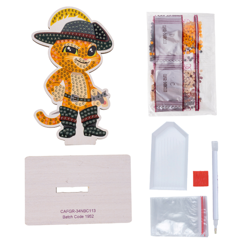 A Puss in Boots Crystal Art Buddy Kit, manufactured by Craft Buddy.