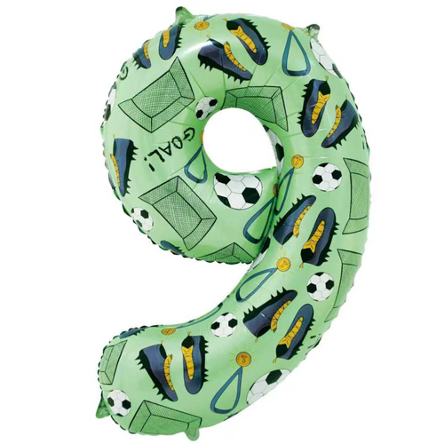 34 inch Green Football Number 9 Foil Balloon (1)
