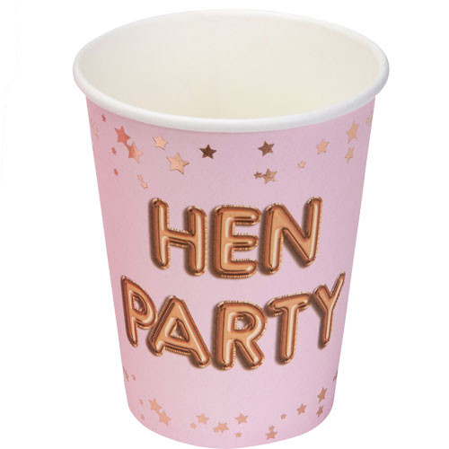Glitz & Glamour Hen Party Pink Paper Cups (8)