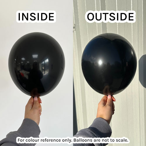 11" Black Tuftex Latex Balloons (50) - Image 2