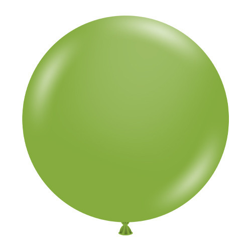 A pack of 25 17" Fiona Green Latex Balloons, manufactured by Tuftex.
