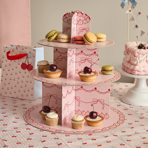 A Rococo Cherries Tiered Cake Stand.