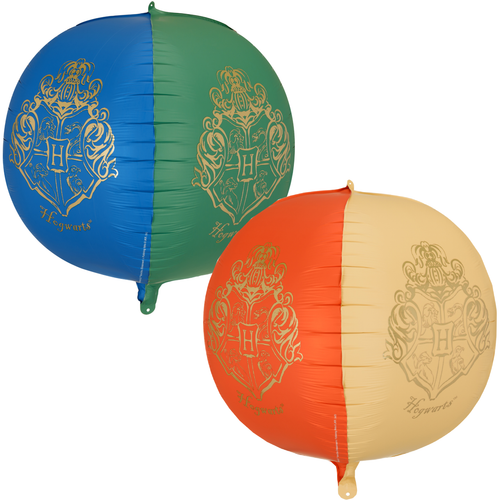 A 20 inch Harry Potter House Crests Sphere Foil Balloon, manufactured by PartyDeco.
