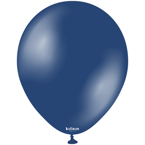 A pack of 25 18" Metallic Midnight Blue Latex Balloons, manufactured by Kalisan.