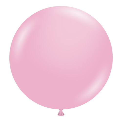 A pack of 3 24" Shimmering Pink latex balloons, manufactured by Tuftex.