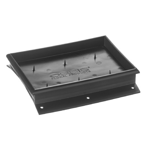 A Black Event Casket Saddle Tray, manufactured by Oasis Floral.