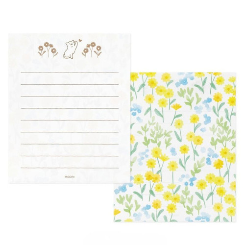 A pack of Midori Mini Letter Paper & Envelopes with Stickers 943 For You Cat.