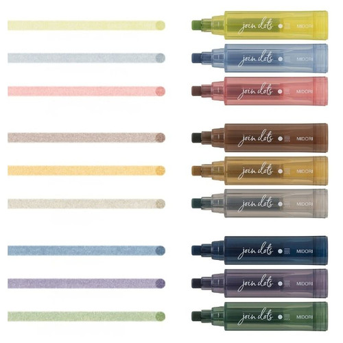 A pack of Midori Connecting Pen Join Dots 3-Pack Grayish Tone.
