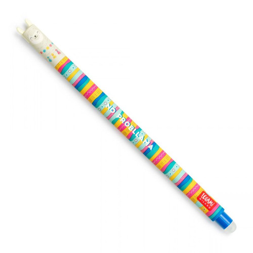 A 0.7mm Llama Legami Milano Erasable Gel Pen with Blue Ink.