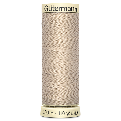 A 100m spool of Sand Sew All Thread, manufactured by Gutermann.