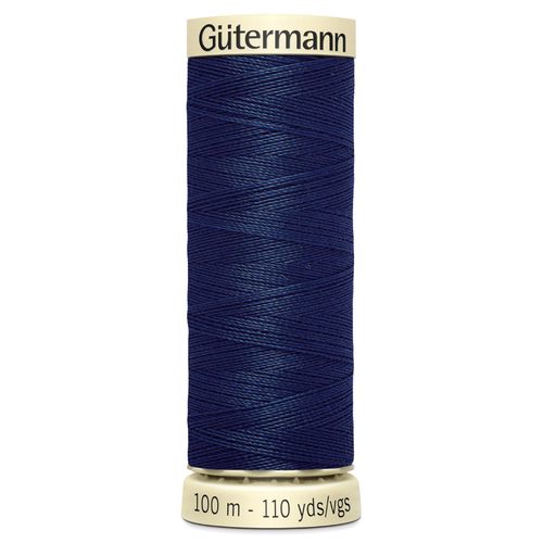 A 100m spool of Planetarium Blue Sew All Thread, manufactured by Gutermann.