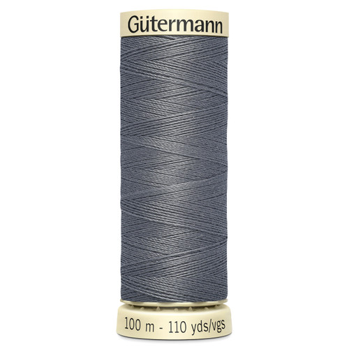 A 100m spool of Flint Grey Sew All Thread, manufactured by Gutermann.
