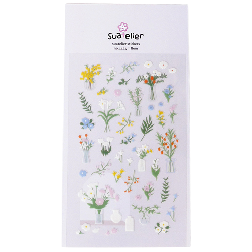 A pack of Fleur Stickers, manufactured by Suatelier.