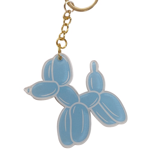 A Blue Balloon Boss Dog Keyring.