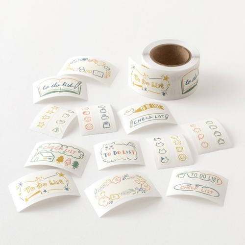 A roll of List Yuru Log stickers, maufactured by Midori.
