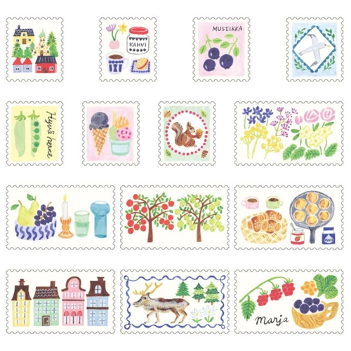 A roll of Stamps Yuru Log stickers, maufactured by Midori.