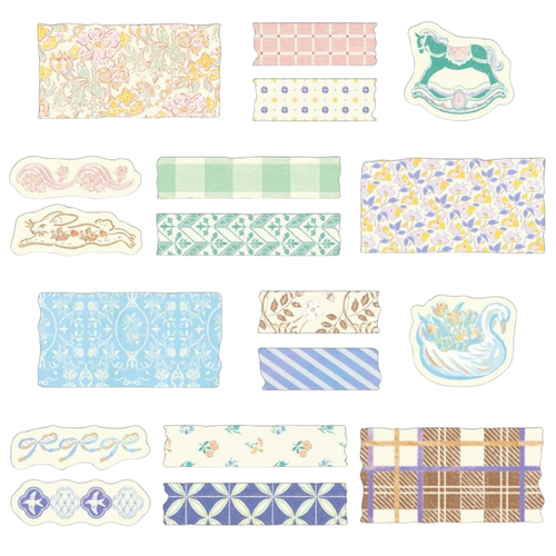 A roll of Antique Yuru Log stickers, maufactured by Midori.