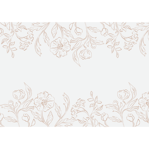 Floral Beige Table Runner - 5m (1)