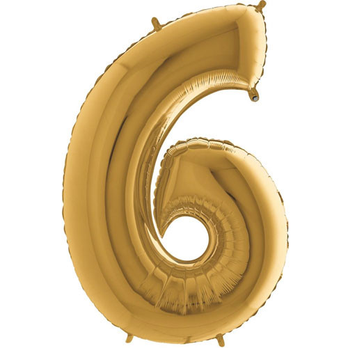 40 inch Gold Number 6 Foil Balloon (1)