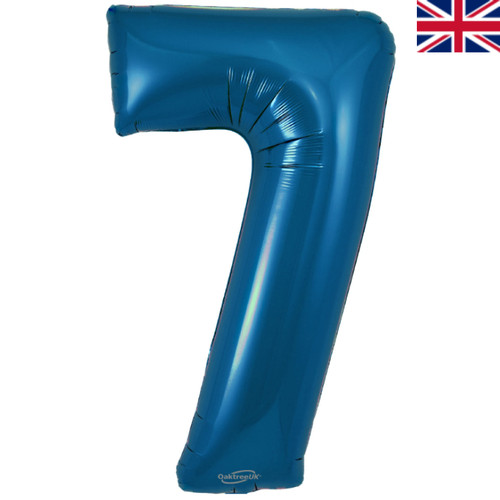 34 inch Metallic Blue Number 7 Foil Balloon (1)
