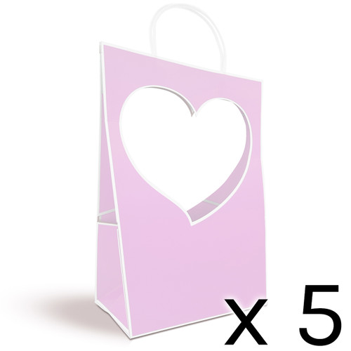 Pink Medallion Cardboard Kiss Flower Bags (5)