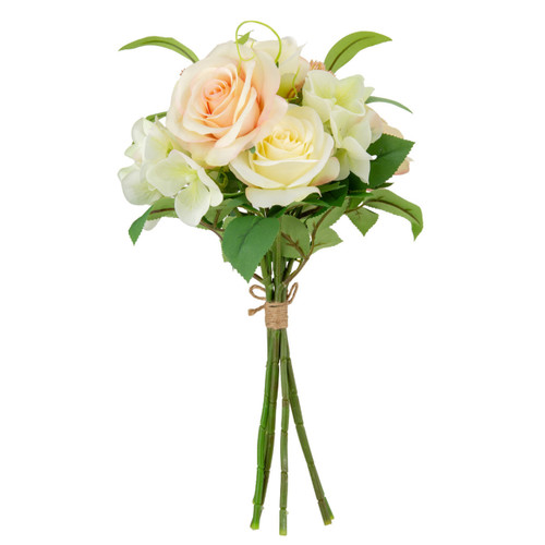 39cm Cream Rose and Greenery Bouquet (1)