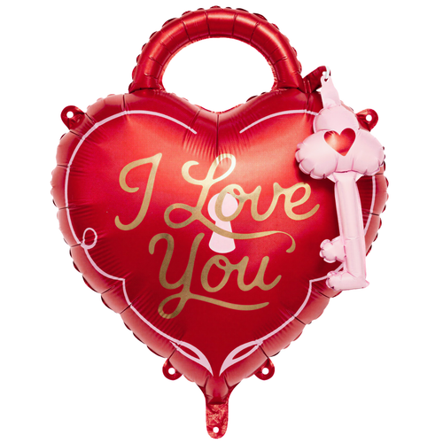 23 inch I Love You Heart Padlock & Key Foil Balloon (1)