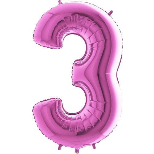 40 inch Fuchsia Number 3 Foil Balloon (1)