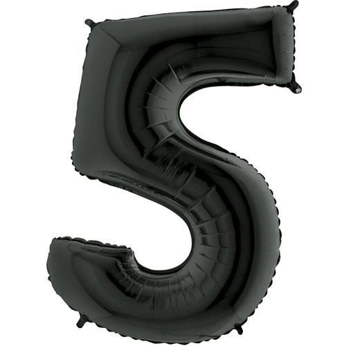 40 inch Black Number 5 Foil Balloon (1)