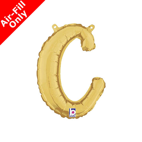 Air-Fill Gold Script Letter C Foil Balloon (1)