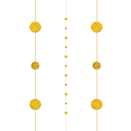 Gold Circles Balloon Fun String - 1.82m (1)