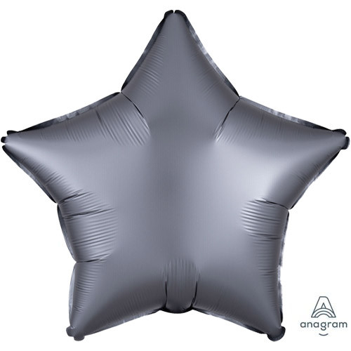 18" Graphite Satin Star Foil Balloon (1) - UNPACKAGED