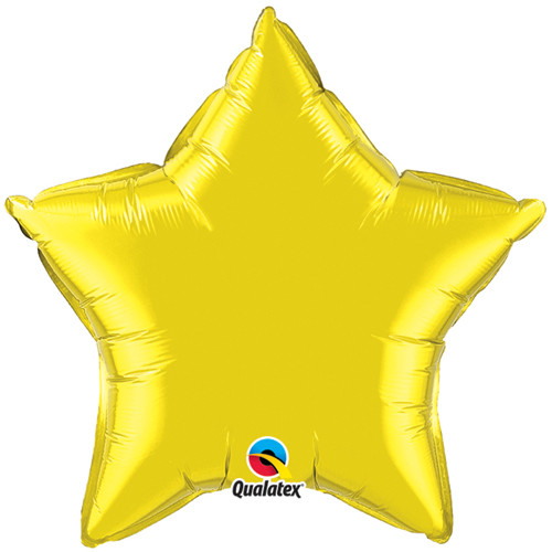 20" Citrine Yellow Star Foil Balloon (1) - UNPACKAGED