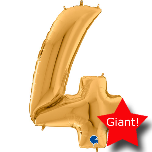 64 inch Gold Number 4 Foil Balloon (1)