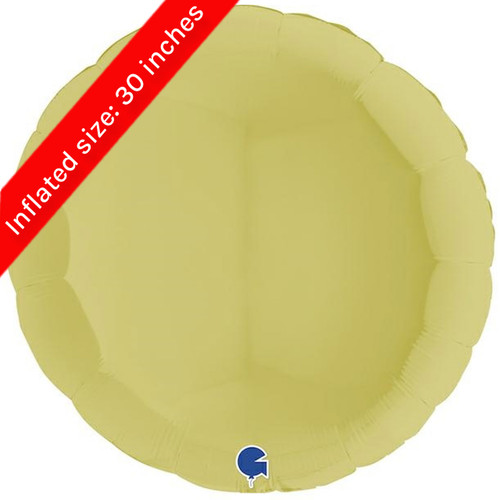 36" Matte Yellow Round Foil Balloon (1)