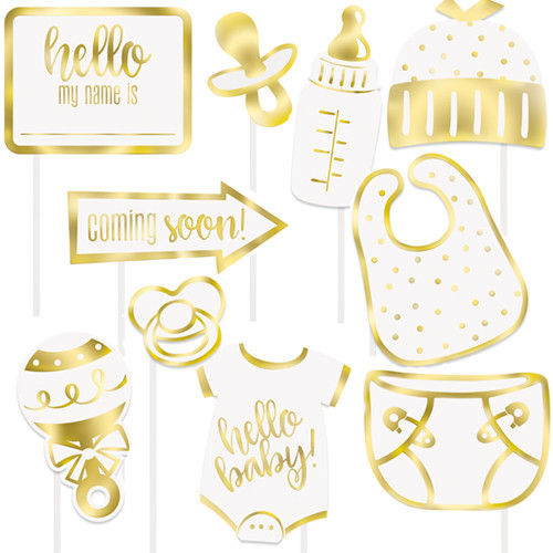 Hello Baby Foil Stamped Photo Booth Props (10)