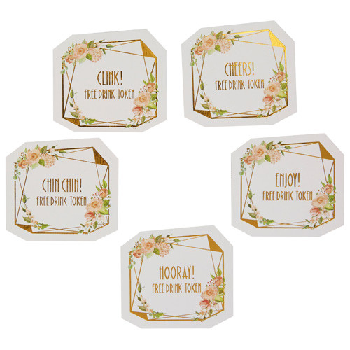 Geo Floral Drinks Tokens (25)