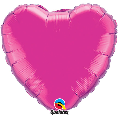 36" Magenta Heart Foil Balloon (1) - UNPACKAGED