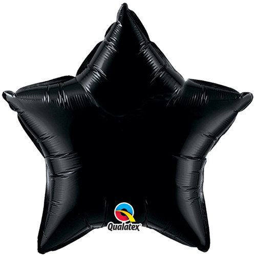 36" Onyx Black Star Foil Balloon (1) - UNPACKAGED